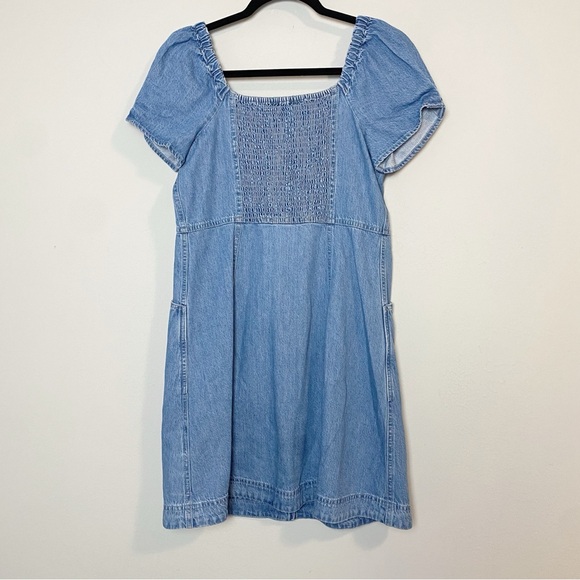 Madewell Denim Puff Sleeve Mini Dress in Dawnshire Wash - Picture 9 of 12